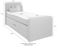 Boxspringbett mit Bettkasten inkl. Topper und Kissen