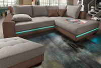 Polsterecke mit Beleuchtung schoko