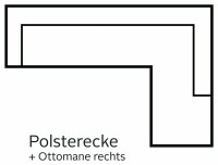Polsterecke mit Beleuchtung bianco/türkis