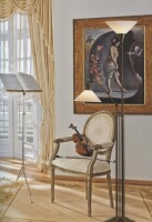 Rustikale Standleuchte mit Lesearm