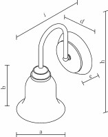 Sehr tiefe Wandleuchte im antiken Stil