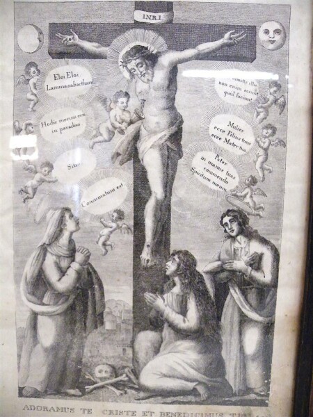 Antiker Kupferstich JESUS AM KREUZ um 1800 -R19