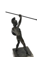 Zinnguss Skulptur Römer mit Speer Spartacus um 1920
