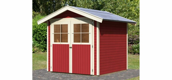 Holz-Gerätehaus Lund 3 Kastanienrot 209 cm x 213 cm